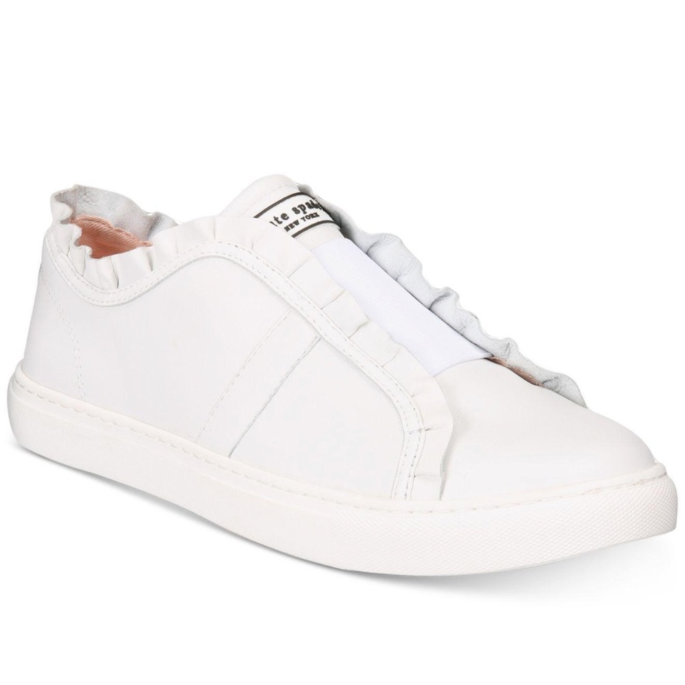 Kate Spade White Lance Ruffle Sneakers